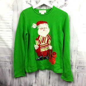 Vintage Susan Bristol Santa Christmas Sweater M